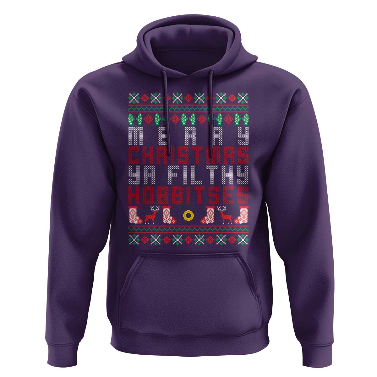 Merry Christmas Ya Filthy Animal Hoodie Funny Fantasy Movie Meme LOL Ugly Xmas - Wonder Print Shop