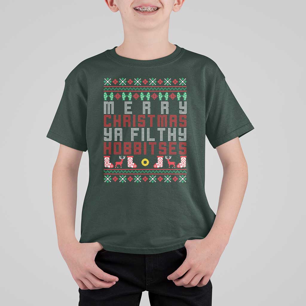 Merry Christmas Ya Filthy Animal T Shirt For Kid Funny Fantasy Movie Meme LOL Ugly Xmas - Wonder Print Shop
