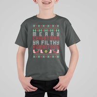 Merry Christmas Ya Filthy Animal T Shirt For Kid Funny Fantasy Movie Meme LOL Ugly Xmas - Wonder Print Shop