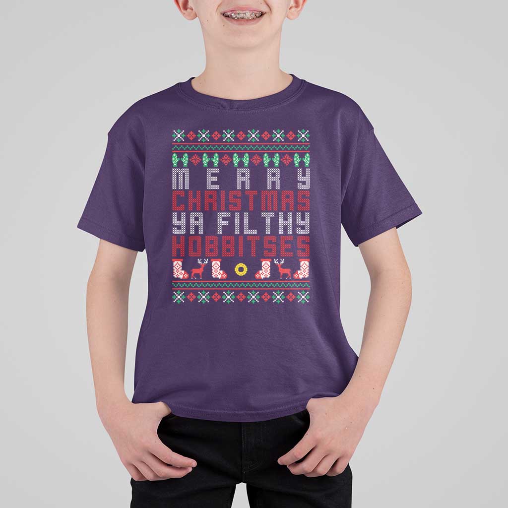 Merry Christmas Ya Filthy Animal T Shirt For Kid Funny Fantasy Movie Meme LOL Ugly Xmas - Wonder Print Shop