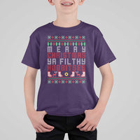 Merry Christmas Ya Filthy Animal T Shirt For Kid Funny Fantasy Movie Meme LOL Ugly Xmas - Wonder Print Shop