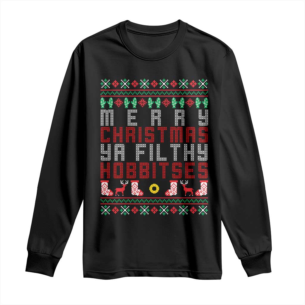 Merry Christmas Ya Filthy Animal Long Sleeve Shirt Funny Fantasy Movie Meme LOL Ugly Xmas - Wonder Print Shop