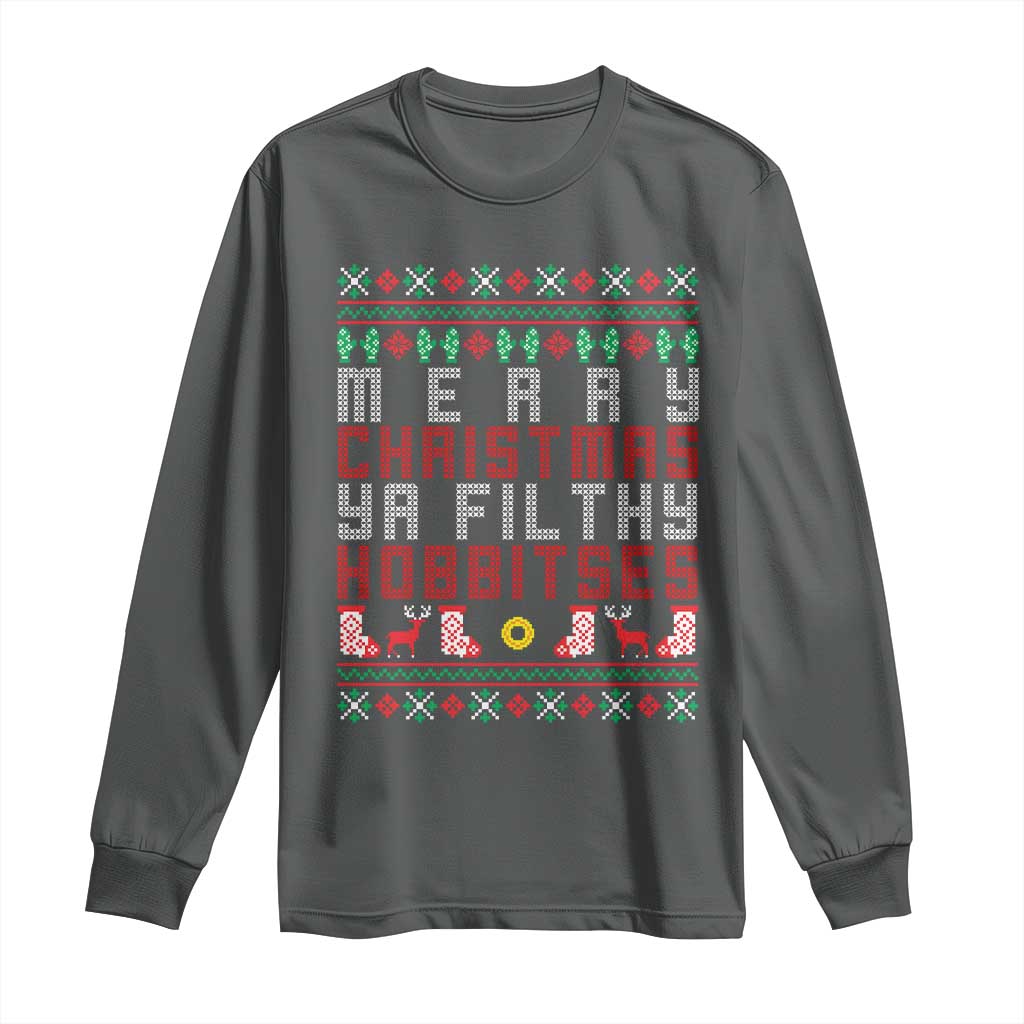 Merry Christmas Ya Filthy Animal Long Sleeve Shirt Funny Fantasy Movie Meme LOL Ugly Xmas - Wonder Print Shop