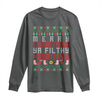 Merry Christmas Ya Filthy Animal Long Sleeve Shirt Funny Fantasy Movie Meme LOL Ugly Xmas - Wonder Print Shop