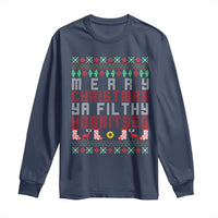 Merry Christmas Ya Filthy Animal Long Sleeve Shirt Funny Fantasy Movie Meme LOL Ugly Xmas - Wonder Print Shop