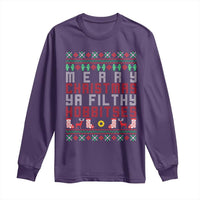 Merry Christmas Ya Filthy Animal Long Sleeve Shirt Funny Fantasy Movie Meme LOL Ugly Xmas - Wonder Print Shop