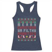 Merry Christmas Ya Filthy Animal Racerback Tank Top Funny Fantasy Movie Meme LOL Ugly Xmas - Wonder Print Shop