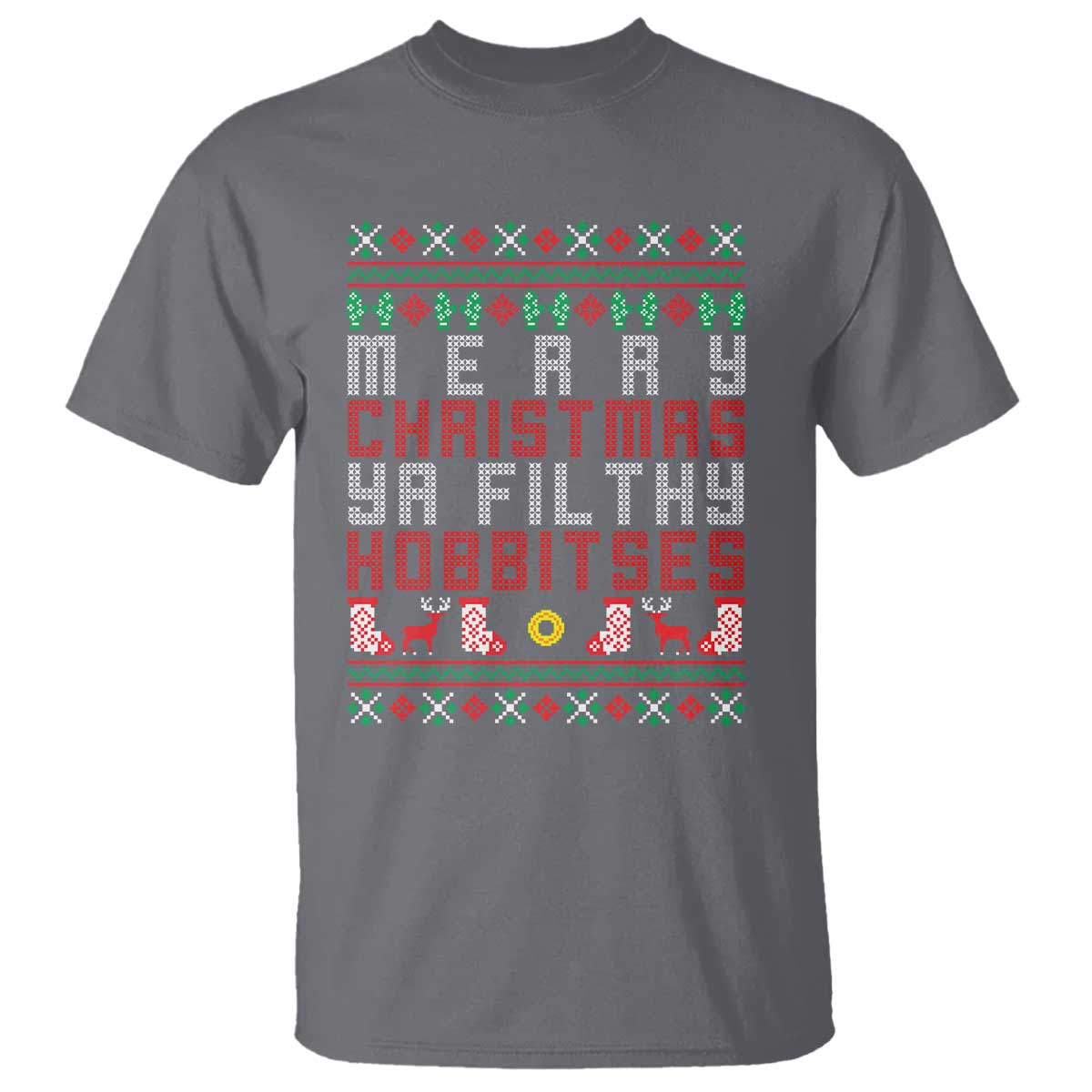 Merry Christmas Ya Filthy Animal T Shirt Funny Fantasy Movie Meme LOL Ugly Xmas - Wonder Print Shop