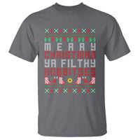 Merry Christmas Ya Filthy Animal T Shirt Funny Fantasy Movie Meme LOL Ugly Xmas - Wonder Print Shop