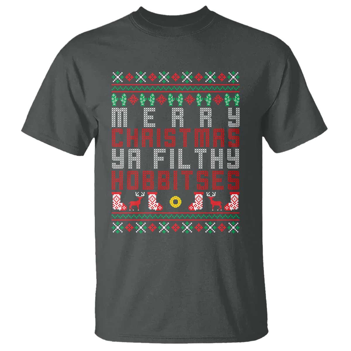 Merry Christmas Ya Filthy Animal T Shirt Funny Fantasy Movie Meme LOL Ugly Xmas - Wonder Print Shop