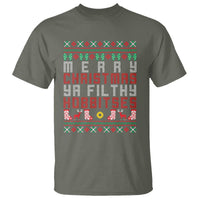 Merry Christmas Ya Filthy Animal T Shirt Funny Fantasy Movie Meme LOL Ugly Xmas - Wonder Print Shop
