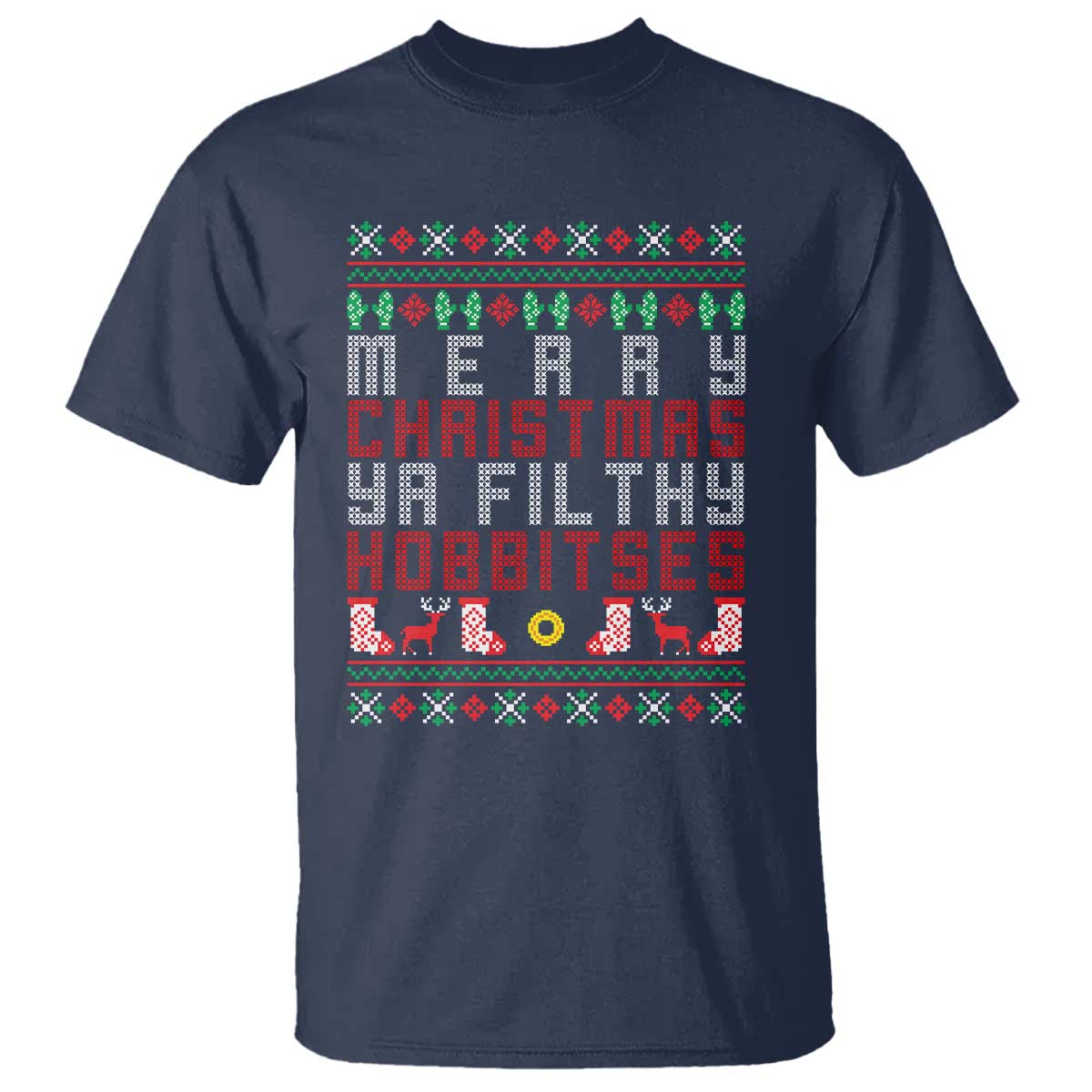 Merry Christmas Ya Filthy Animal T Shirt Funny Fantasy Movie Meme LOL Ugly Xmas - Wonder Print Shop
