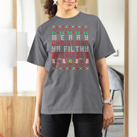 Merry Christmas Ya Filthy Animal T Shirt For Women Funny Fantasy Movie Meme LOL Ugly Xmas - Wonder Print Shop
