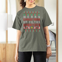 Merry Christmas Ya Filthy Animal T Shirt For Women Funny Fantasy Movie Meme LOL Ugly Xmas - Wonder Print Shop