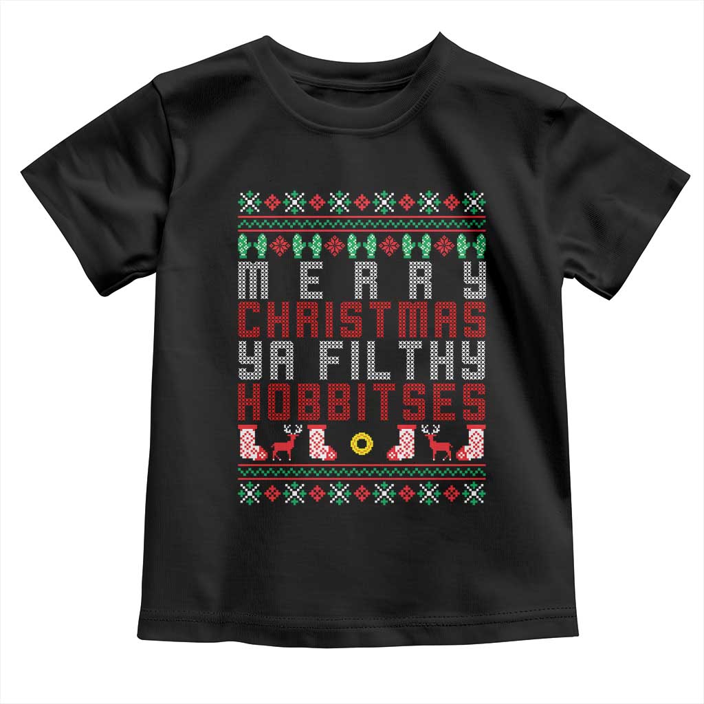 Merry Christmas Ya Filthy Animal Toddler T Shirt Funny Fantasy Movie Meme LOL Ugly Xmas - Wonder Print Shop