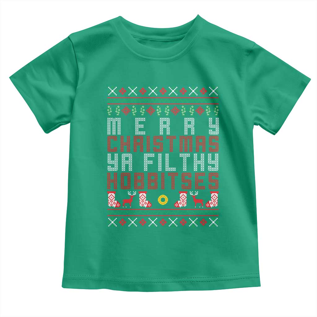 Merry Christmas Ya Filthy Animal Toddler T Shirt Funny Fantasy Movie Meme LOL Ugly Xmas - Wonder Print Shop