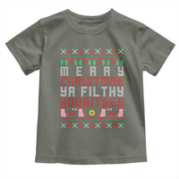 Merry Christmas Ya Filthy Animal Toddler T Shirt Funny Fantasy Movie Meme LOL Ugly Xmas - Wonder Print Shop