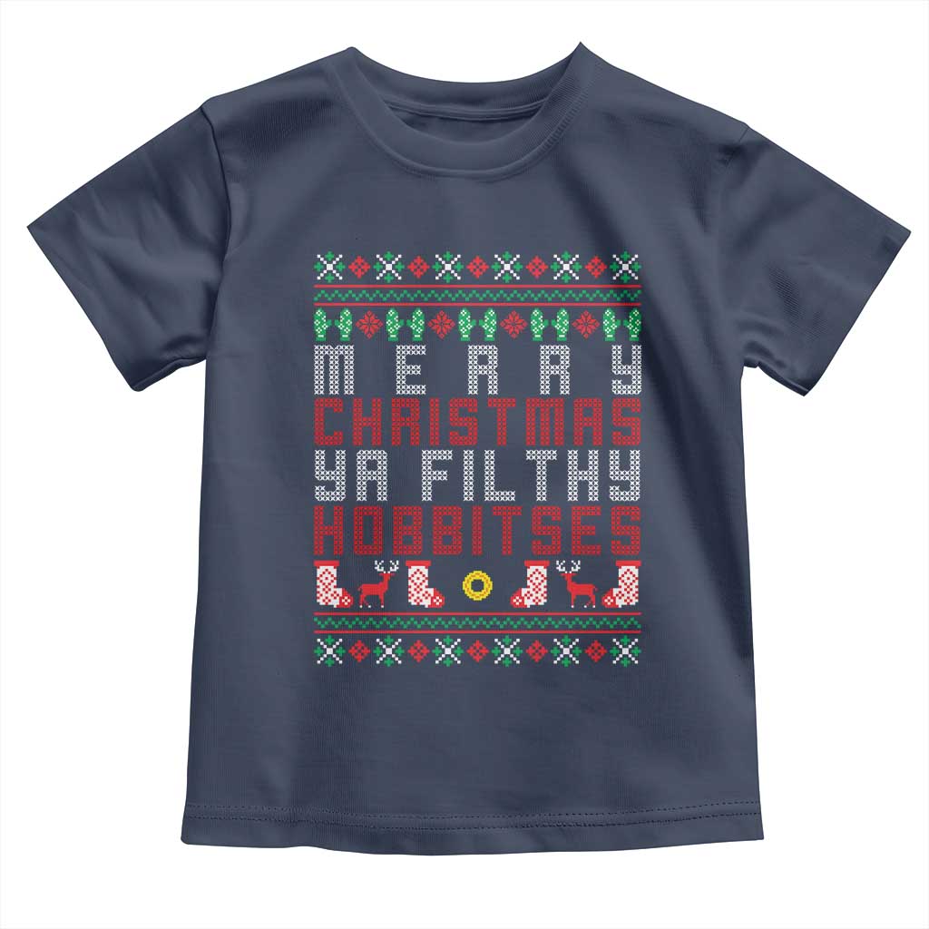 Merry Christmas Ya Filthy Animal Toddler T Shirt Funny Fantasy Movie Meme LOL Ugly Xmas - Wonder Print Shop