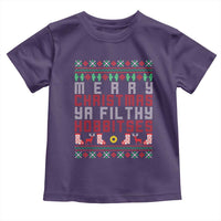 Merry Christmas Ya Filthy Animal Toddler T Shirt Funny Fantasy Movie Meme LOL Ugly Xmas - Wonder Print Shop