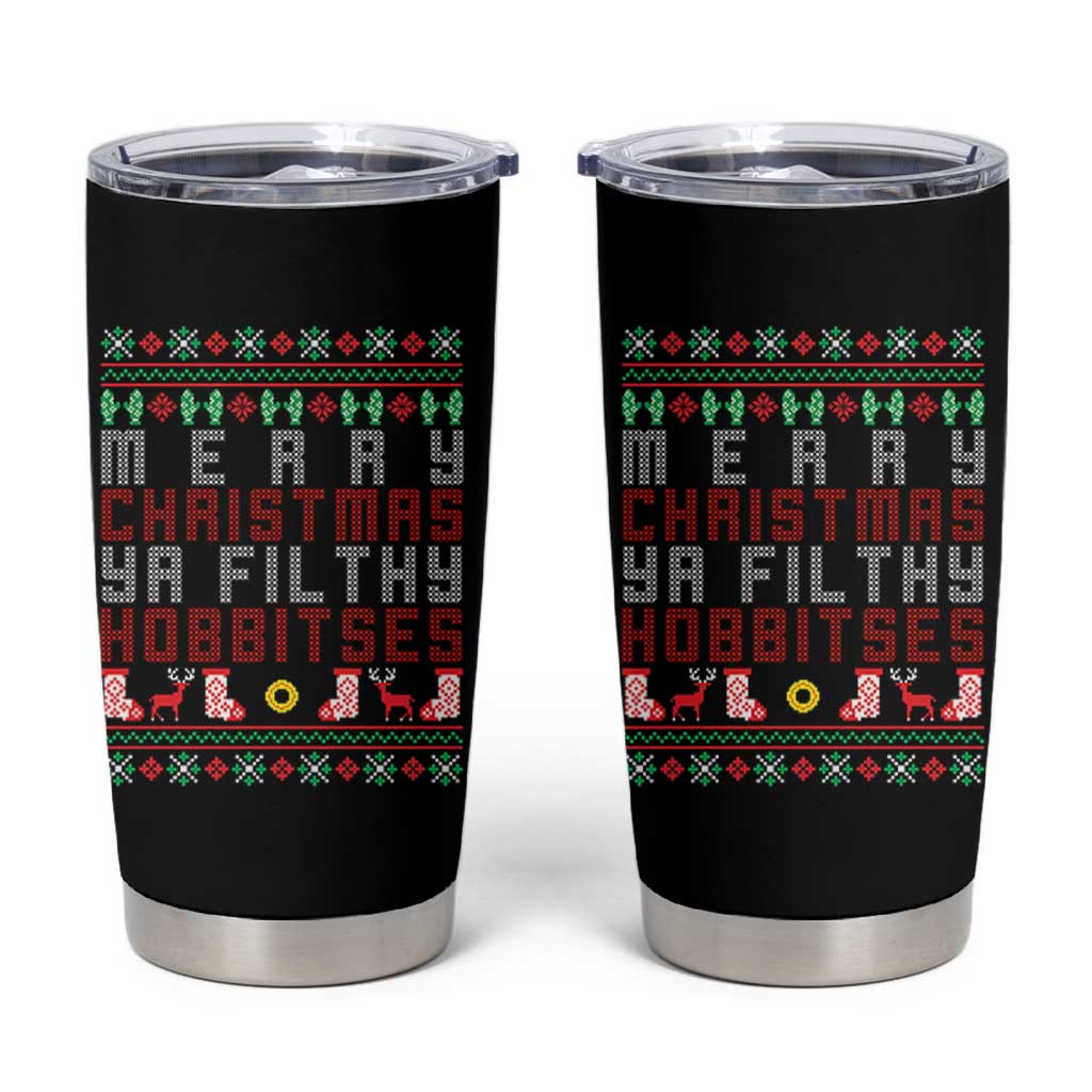 Merry Christmas Ya Filthy Animal Tumbler Cup Funny Fantasy Movie Meme LOL Ugly Xmas - Wonder Print Shop