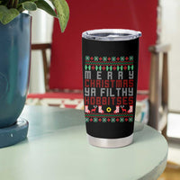 Merry Christmas Ya Filthy Animal Tumbler Cup Funny Fantasy Movie Meme LOL Ugly Xmas - Wonder Print Shop