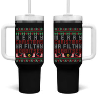 Merry Christmas Ya Filthy Animal Tumbler With Handle Funny Fantasy Movie Meme LOL Ugly Xmas - Wonder Print Shop