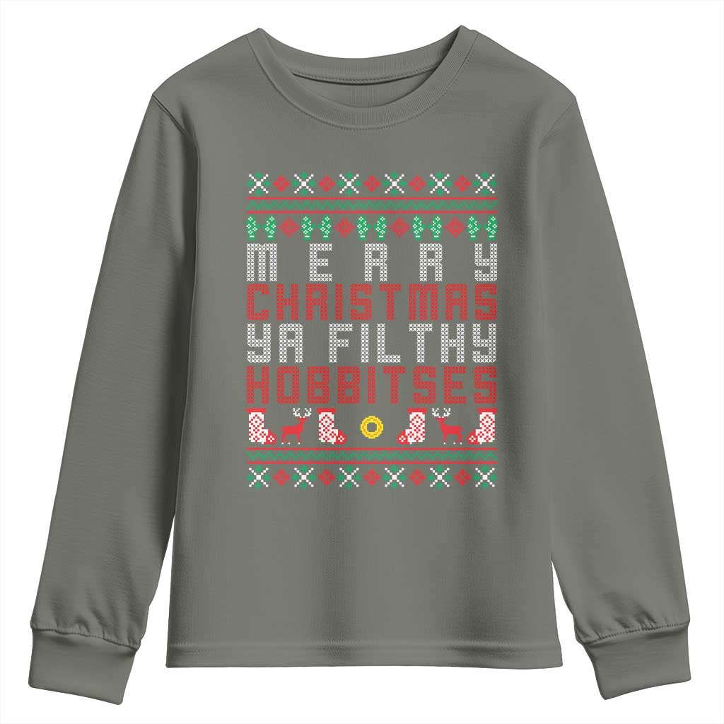 Merry Christmas Ya Filthy Animal Youth Sweatshirt Funny Fantasy Movie Meme LOL Ugly Xmas - Wonder Print Shop
