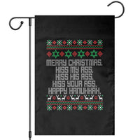Merry Christmas Kiss My Ass Happy Hanukkah Garden Flag - Wonder Print Shop