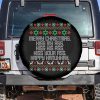 Merry Christmas Kiss My Ass Happy Hanukkah Spare Tire Cover - Wonder Print Shop
