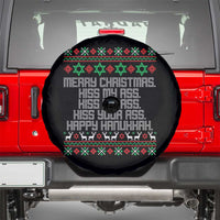 Merry Christmas Kiss My Ass Happy Hanukkah Spare Tire Cover - Wonder Print Shop