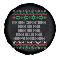 Merry Christmas Kiss My Ass Happy Hanukkah Spare Tire Cover - Wonder Print Shop