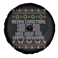 Merry Christmas Kiss My Ass Happy Hanukkah Spare Tire Cover - Wonder Print Shop