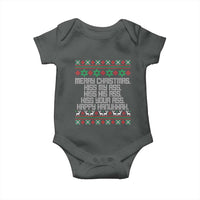 Merry Christmas Kiss My Ass Happy Hanukkah Baby Onesie - Wonder Print Shop