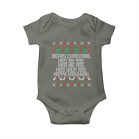 Merry Christmas Kiss My Ass Happy Hanukkah Baby Onesie - Wonder Print Shop