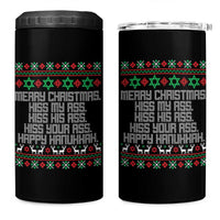 Merry Christmas Kiss My Ass Happy Hanukkah 4 in 1 Can Cooler Tumbler - Wonder Print Shop