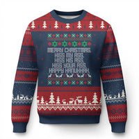 Merry Xmas Kiss My Ass Happy Hanukkah Ugly Christmas Sweater - Wonder Print Shop