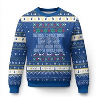 Merry Christmas Kiss My Ass Happy Hanukkah Hanukkah Ugly Sweater - Wonder Print Shop