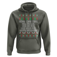 Merry Christmas Kiss My Ass Happy Hanukkah Hoodie - Wonder Print Shop