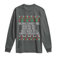 Merry Christmas Kiss My Ass Happy Hanukkah Long Sleeve Shirt - Wonder Print Shop