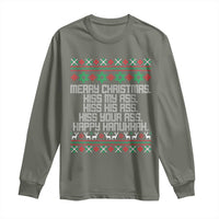 Merry Christmas Kiss My Ass Happy Hanukkah Long Sleeve Shirt - Wonder Print Shop