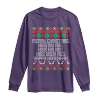 Merry Christmas Kiss My Ass Happy Hanukkah Long Sleeve Shirt - Wonder Print Shop