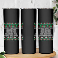 Merry Christmas Kiss My Ass Happy Hanukkah Skinny Tumbler - Wonder Print Shop