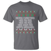 Merry Christmas Kiss My Ass Happy Hanukkah T Shirt - Wonder Print Shop