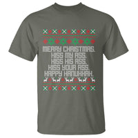 Merry Christmas Kiss My Ass Happy Hanukkah T Shirt - Wonder Print Shop