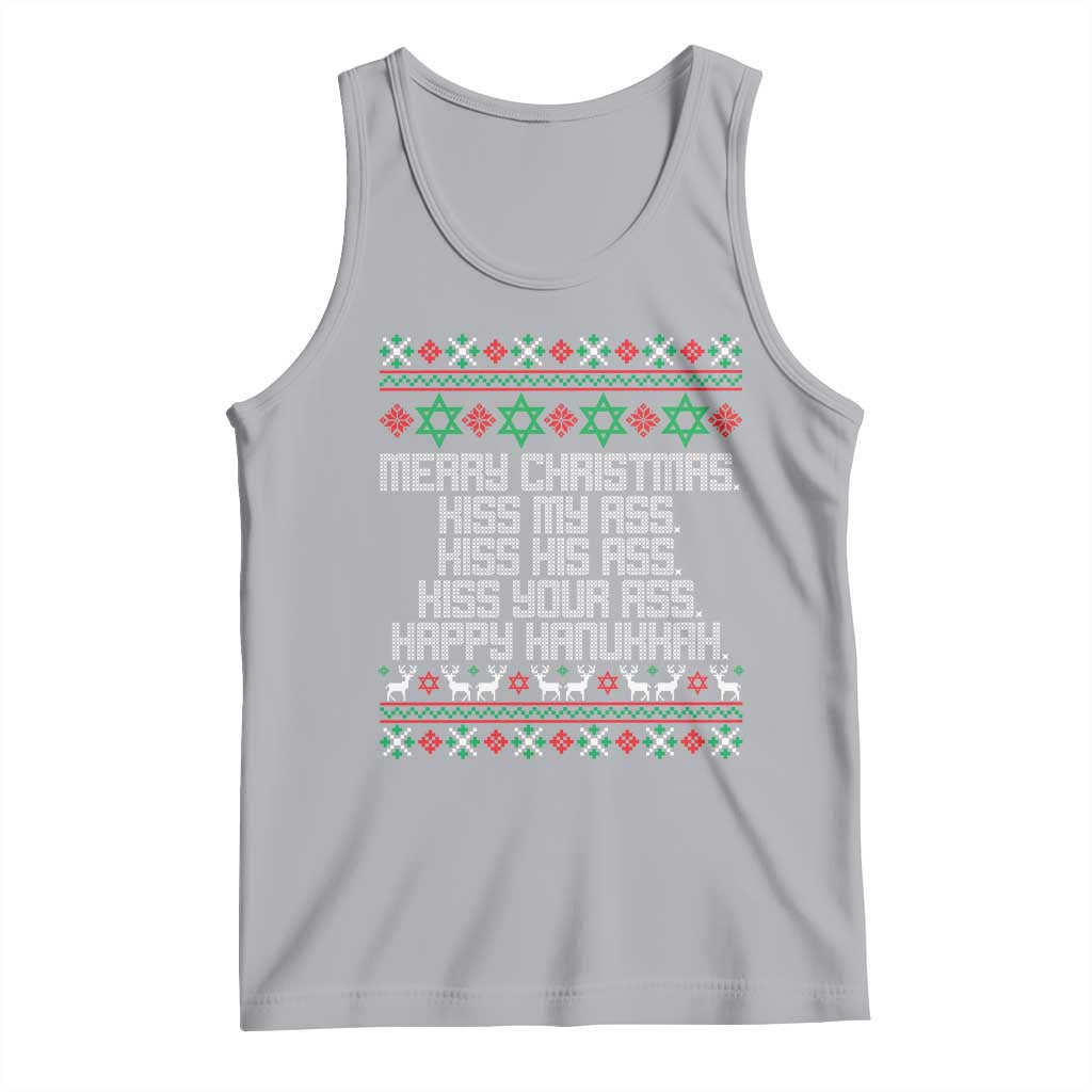 Merry Christmas Kiss My Ass Happy Hanukkah Tank Top - Wonder Print Shop