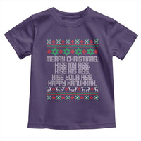 Merry Christmas Kiss My Ass Happy Hanukkah Toddler T Shirt - Wonder Print Shop
