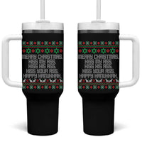 Merry Christmas Kiss My Ass Happy Hanukkah Tumbler With Handle - Wonder Print Shop