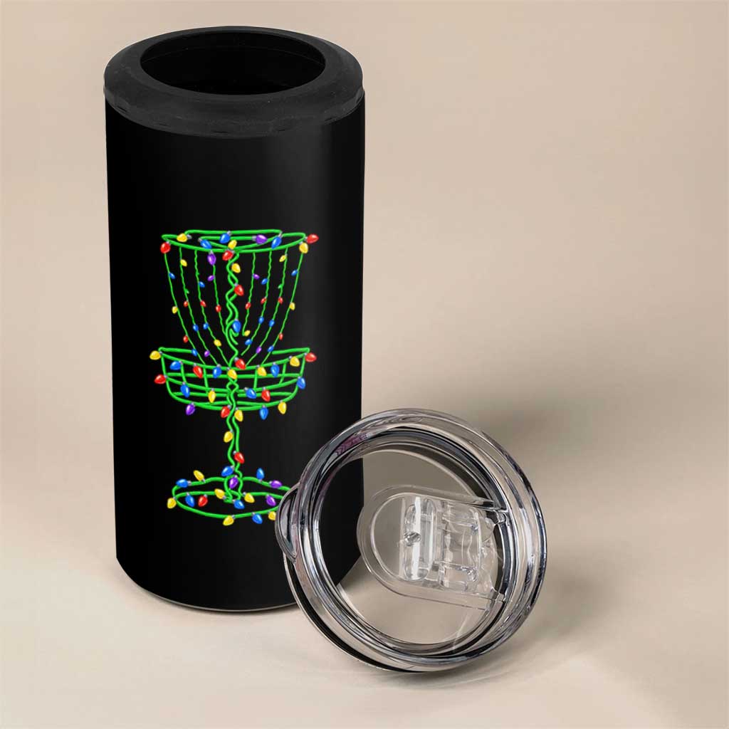Christmas Disc Golf Basket 4 in 1 Can Cooler Tumbler Frisbee Golfer Xmas Gift - Wonder Print Shop
