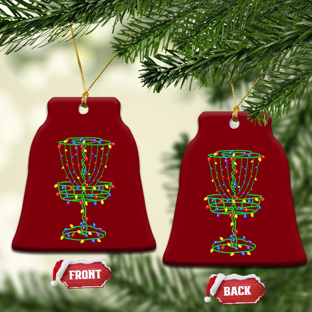 Christmas Disc Golf Basket Ceramic Ornament Frisbee Golfer Xmas Gift - Wonder Print Shop