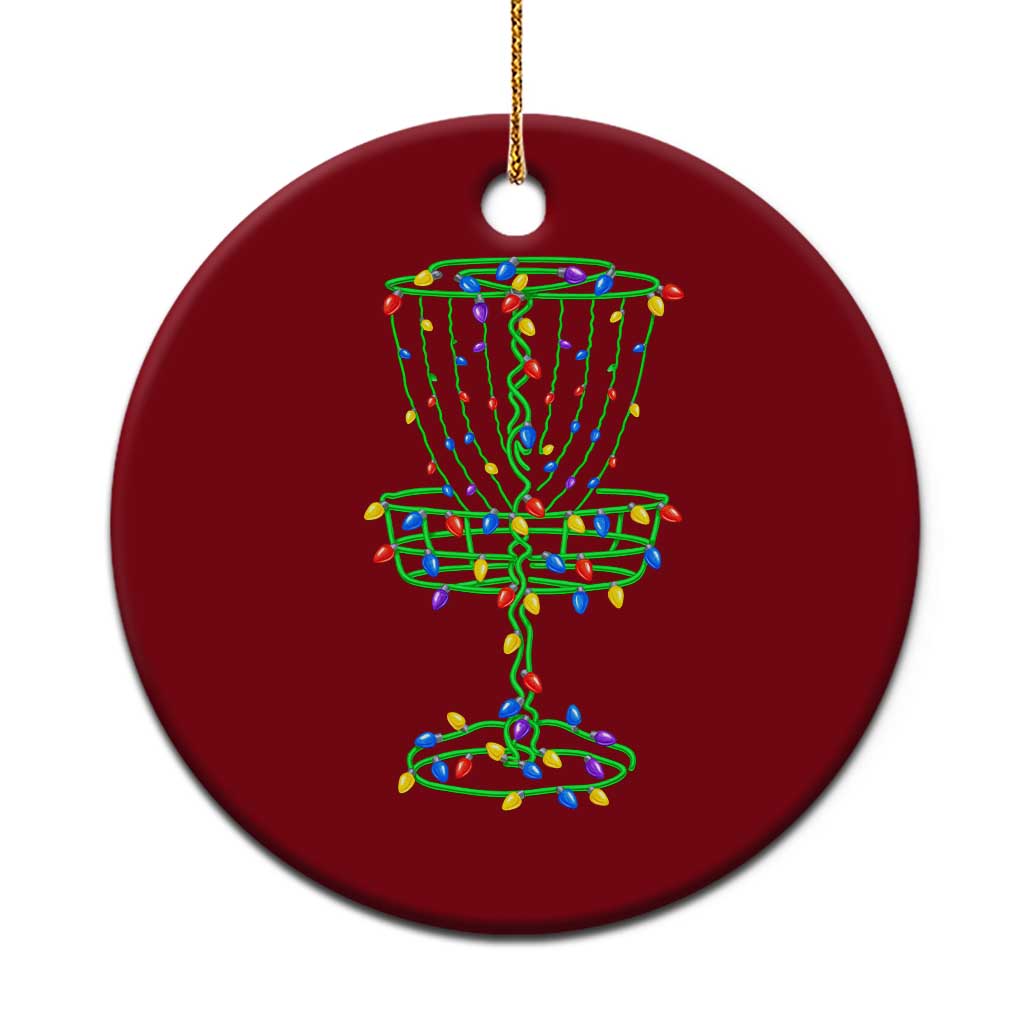 Christmas Disc Golf Basket Ceramic Ornament Frisbee Golfer Xmas Gift - Wonder Print Shop